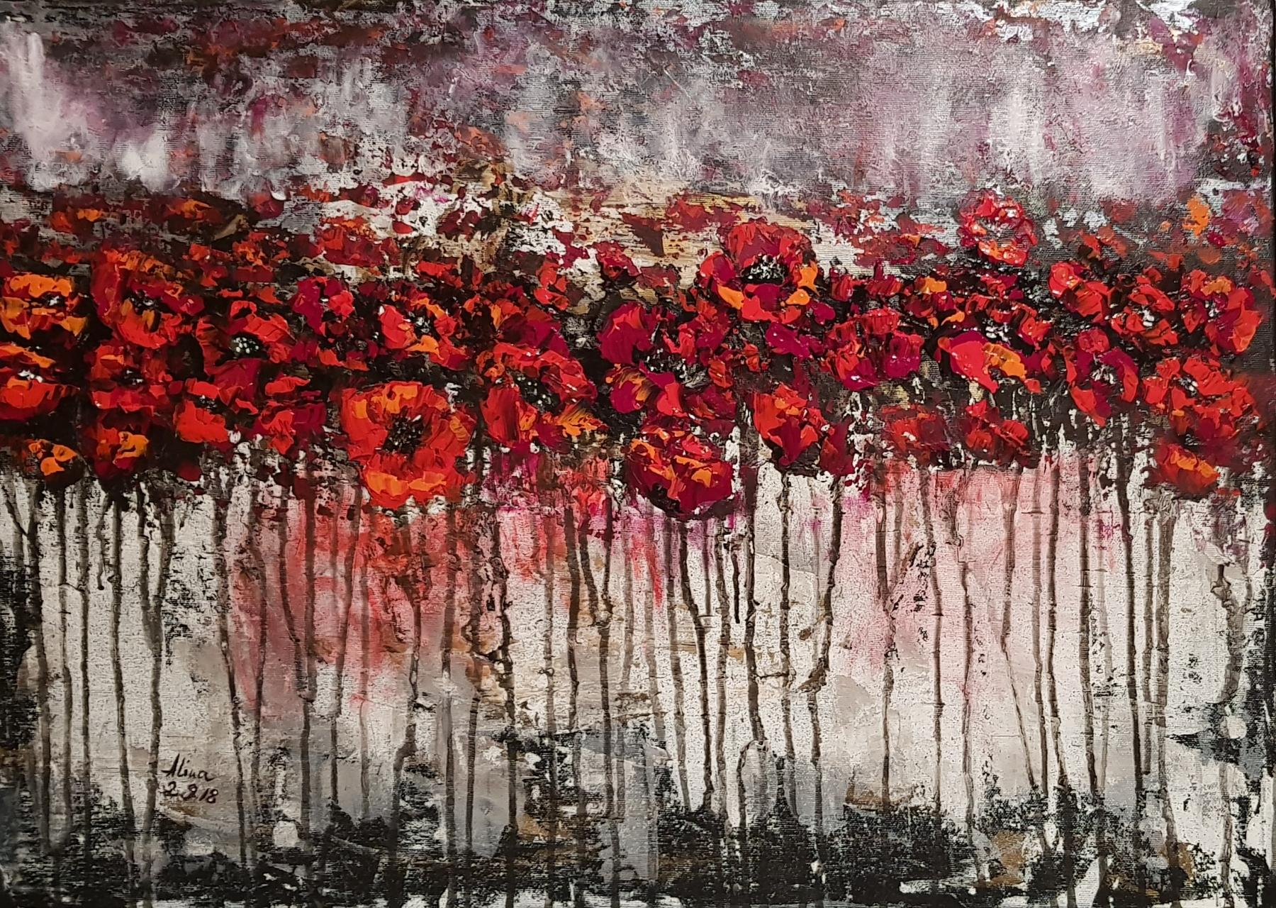 ArteDiAlina.com painting: Red energy
